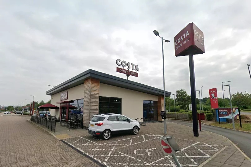 Busy Costa Coffee drive-through at Derby retail park applies to open 24 hours a day