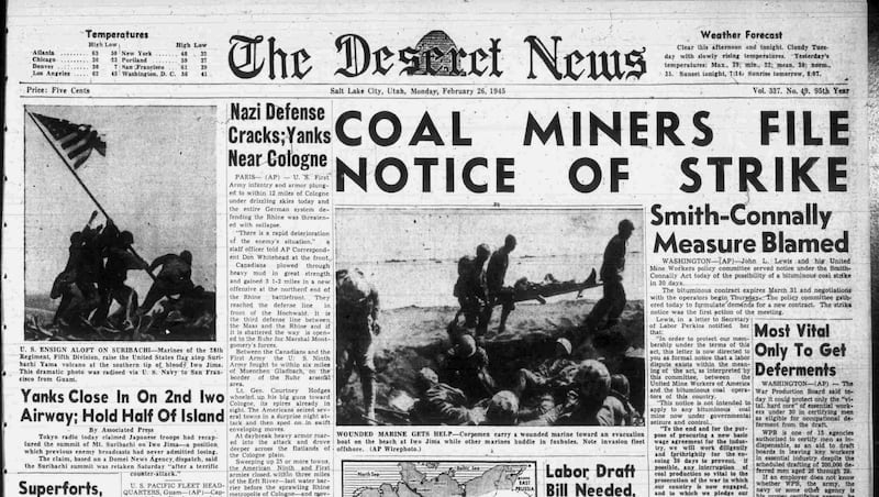 Deseret News archives: U.S. flags raised at Iwo Jima on this day in 1945. Why did they raise the flag twice?