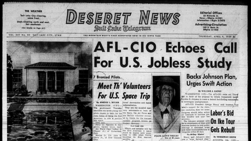 Deseret News archives: Mercury 7 crew introduced to the American public
