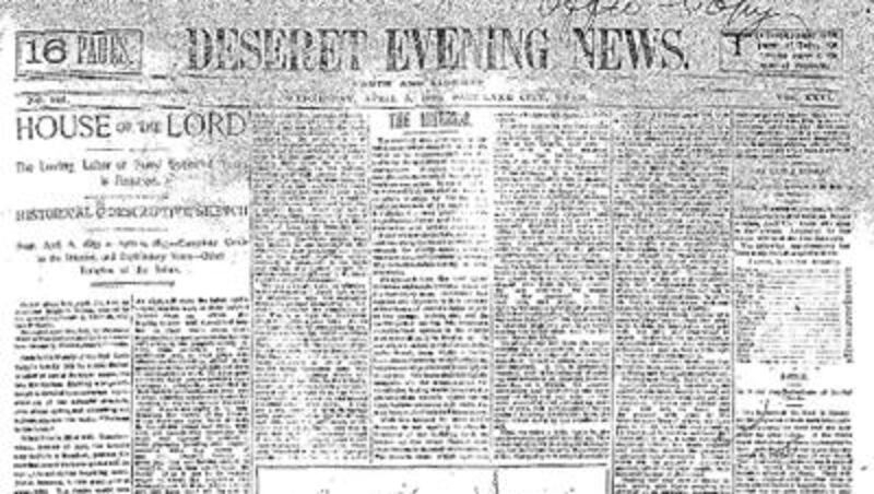 Deseret News archives: Salt Lake Temple completed on April 5, 1893