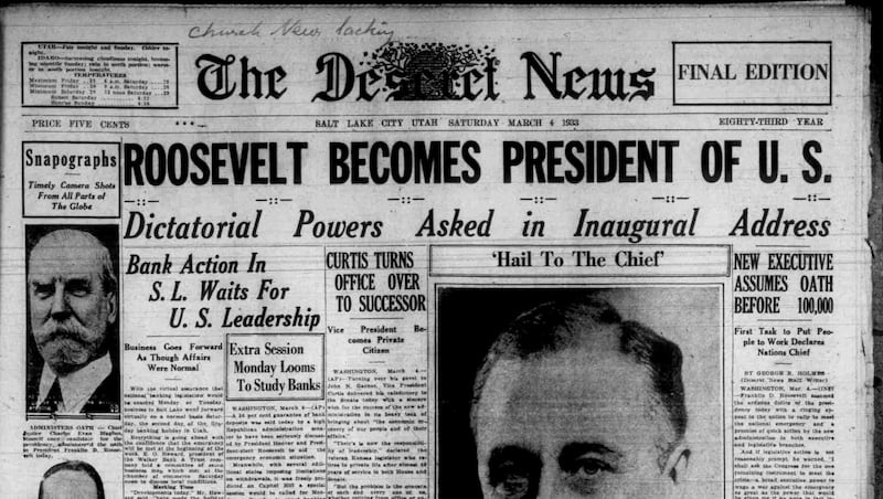 Deseret News archives: FDR inaugurated on this day in 1936, the last president to do so. Blame it on lame ducks
