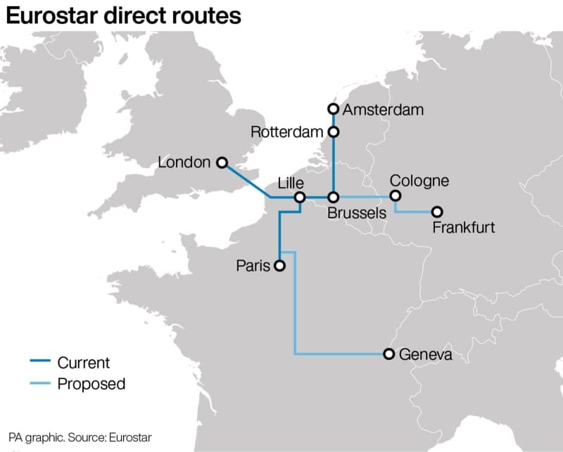 Eurostar plans direct trains from London to Germany and Switzerland
