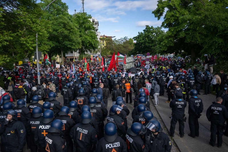 Police injured at Palestinian Nakba protest disturbances in Berlin