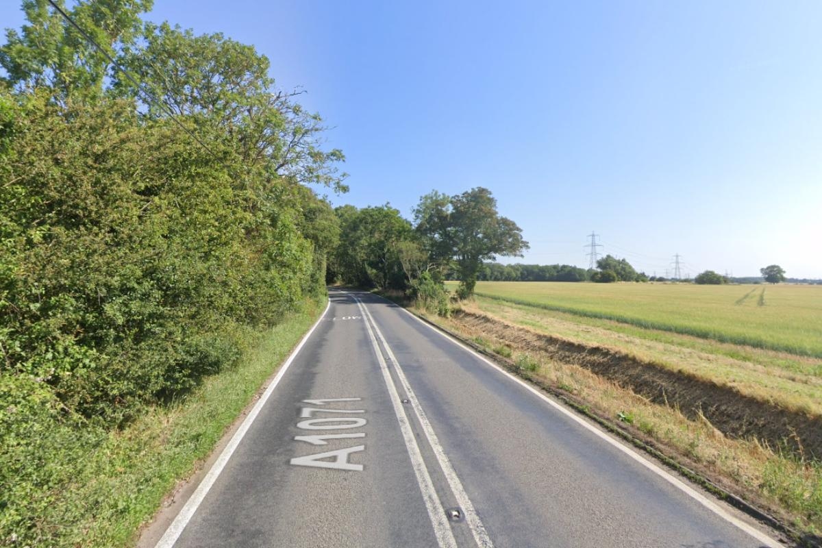 Road partially blocked after car crashes into ditch