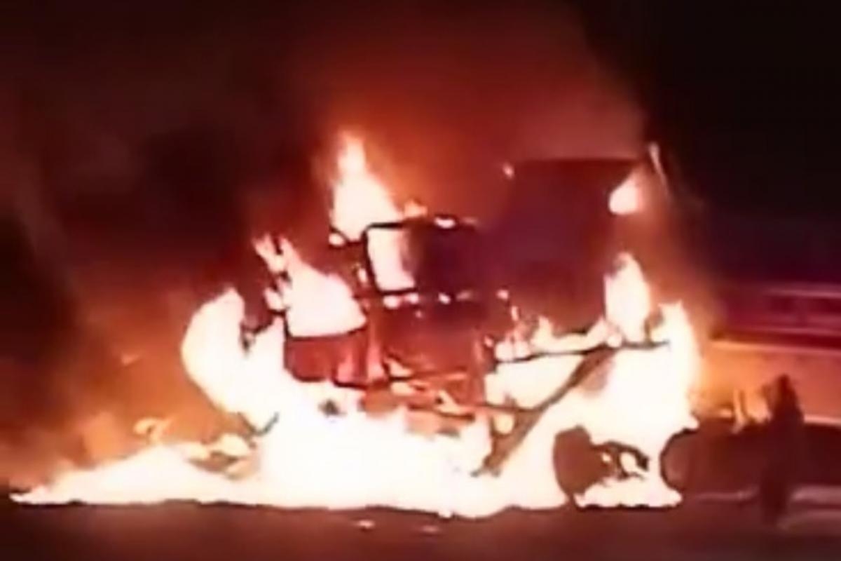 Large fire breaks out overnight on field near Suffolk village