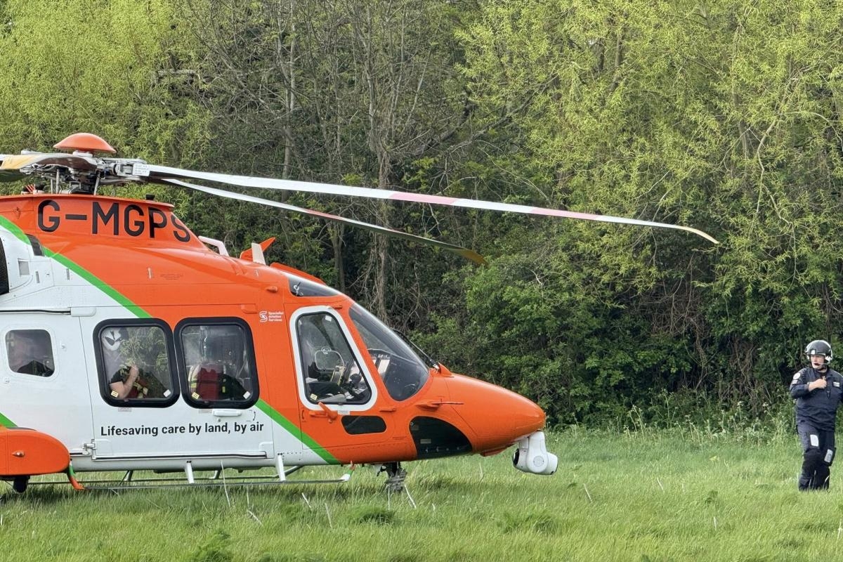 Seriously injured man taken to hospital as air ambulance lands at Shoebury park