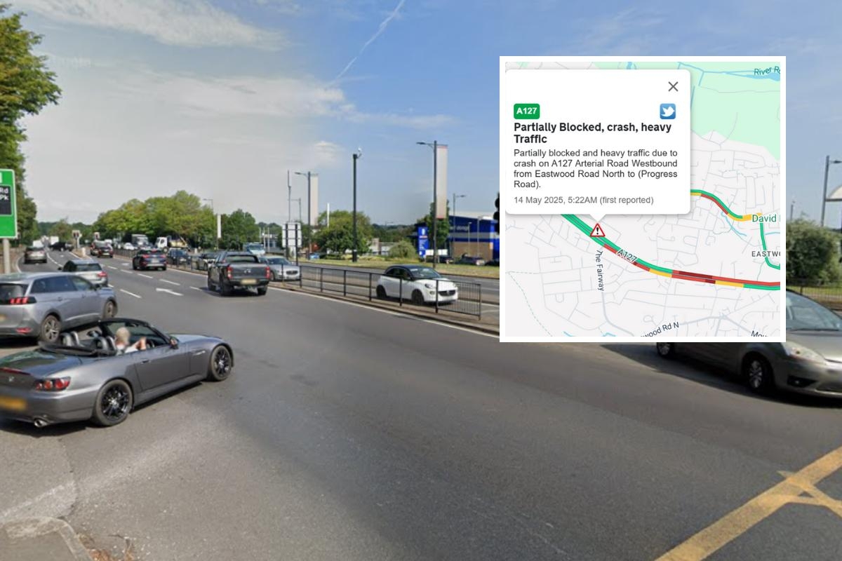 Crash on A127 traffic causing heavy traffic for drivers in Southend