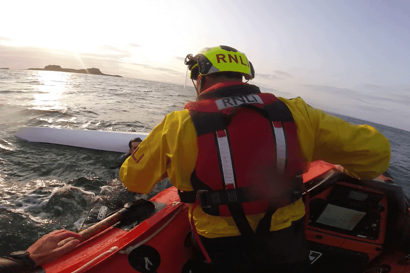 East Lothian lifeboat crews race to rescue capsized kayaker