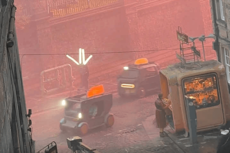 Edinburgh residents baffled as streets become 'dystopian future' for film set