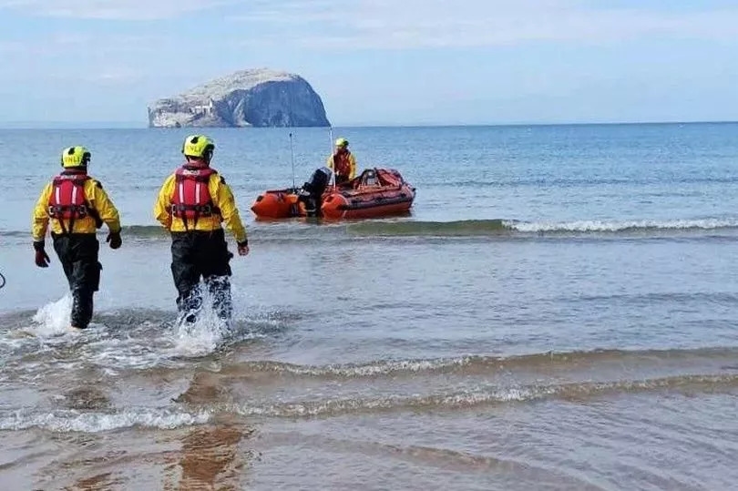East Lothian RNLI team rescues three people 'stranded off beach in high tide'