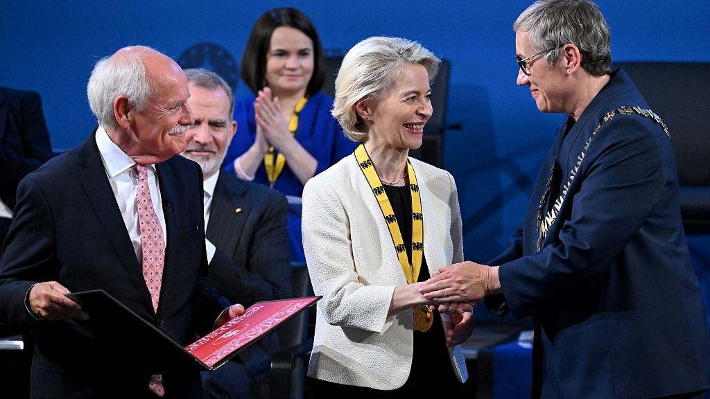 Ursula von der Leyen awarded Charlemagne Prize for promoting European unity