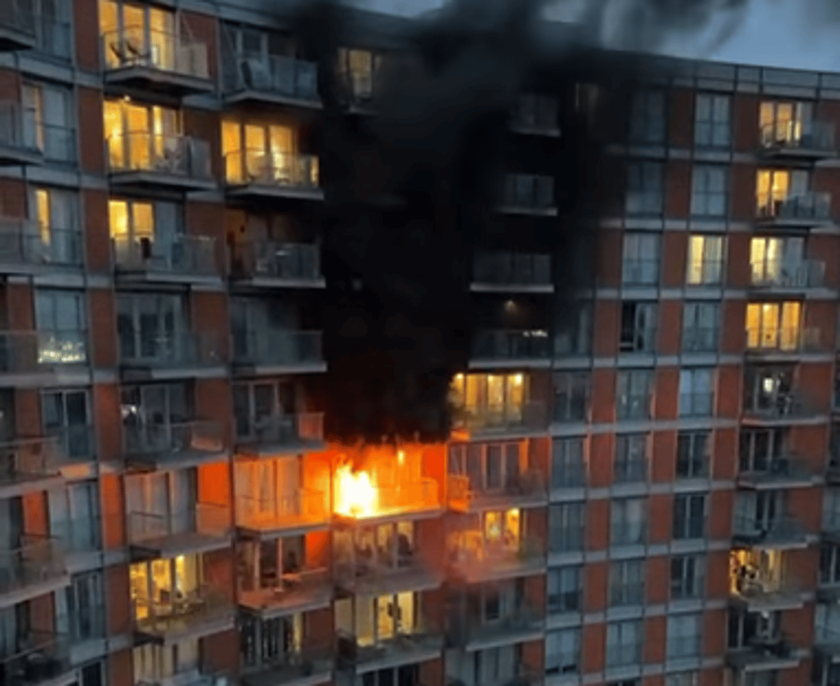 Fire rips through flat in east London months after blaze at same development