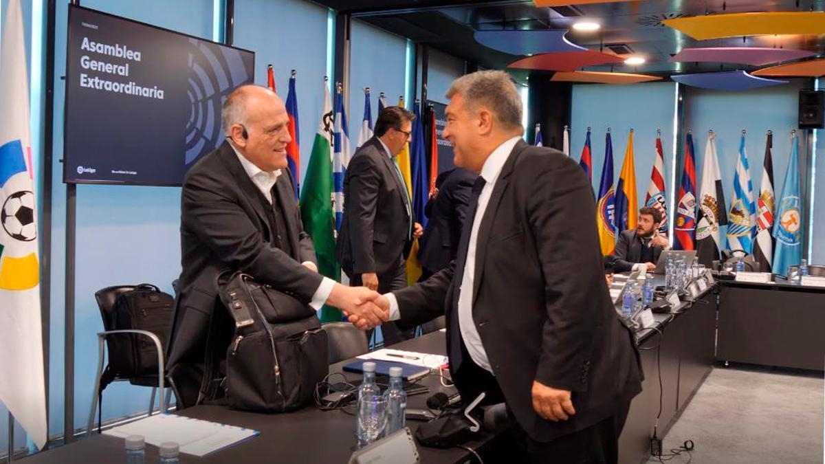 Barcelona President Joan Laporta disputes Javier Tebas words over 1:1 rule