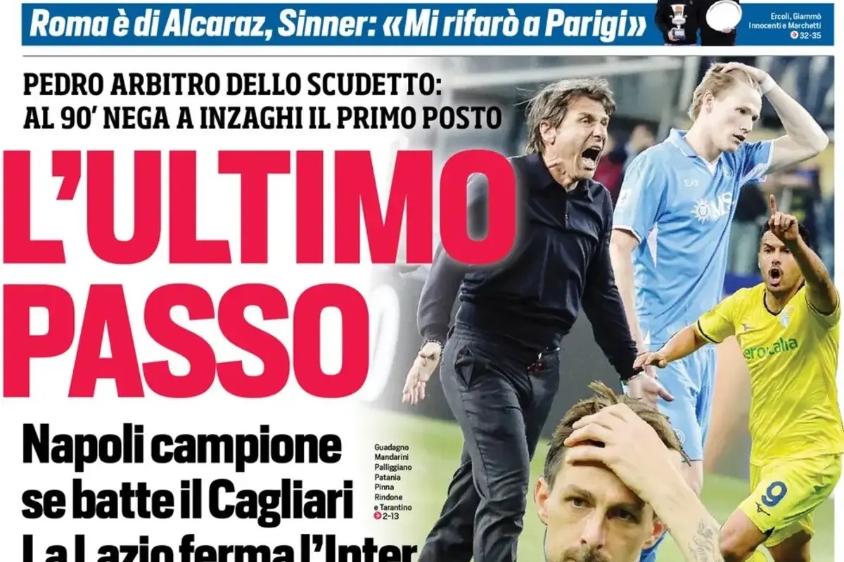 Today's Papers: Napoli celebrate, Inter fury, Milan out