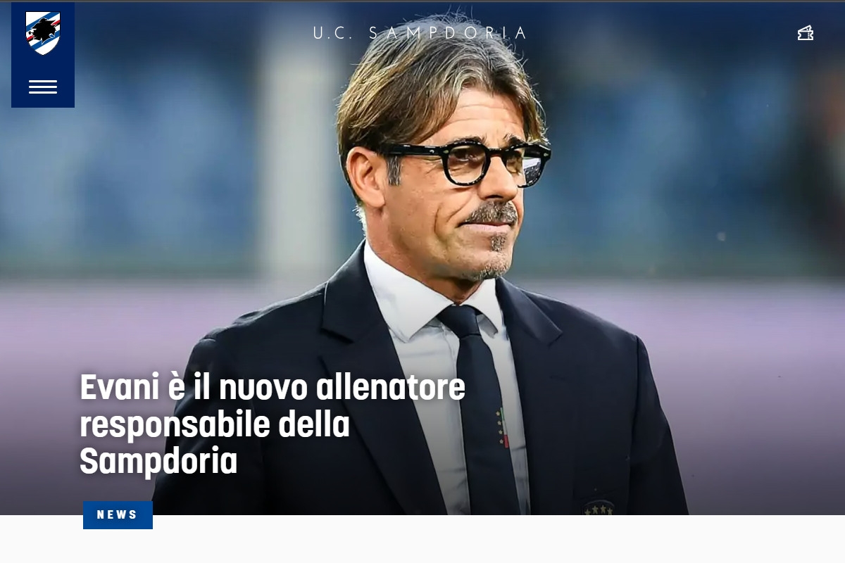 Official: Sampdoria hire Evani and Lombardo, but free role for Mancini