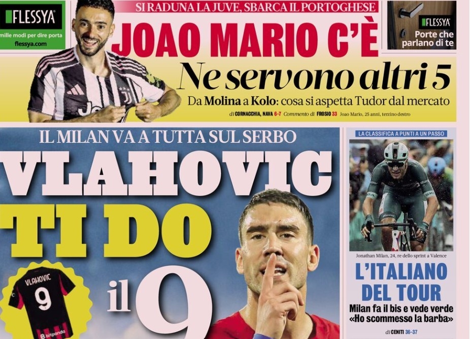 Today's Papers – Second Juventus signing, Milan make Vlahovic promise