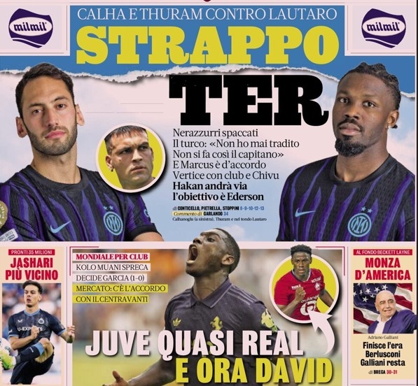 Today's Papers – Inter stars break up, Juventus get David