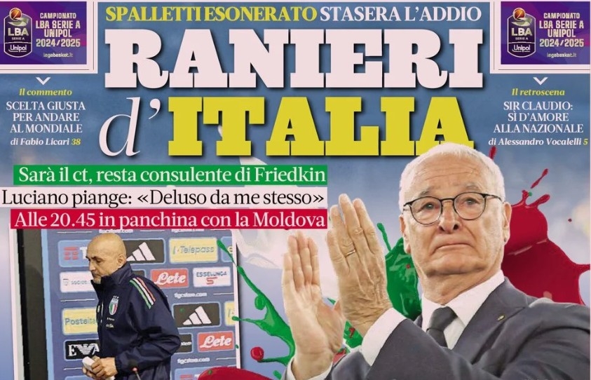 Today's Papers – Ranieri for Italy, Spalletti cries