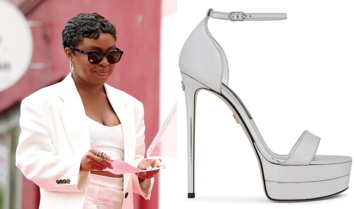 Quinta Brunson Towers in Metallic Dolce & Gabbana Platform Sandals at Sheryl Lee Ralph's Hollywood Walk of Fame Ceremony