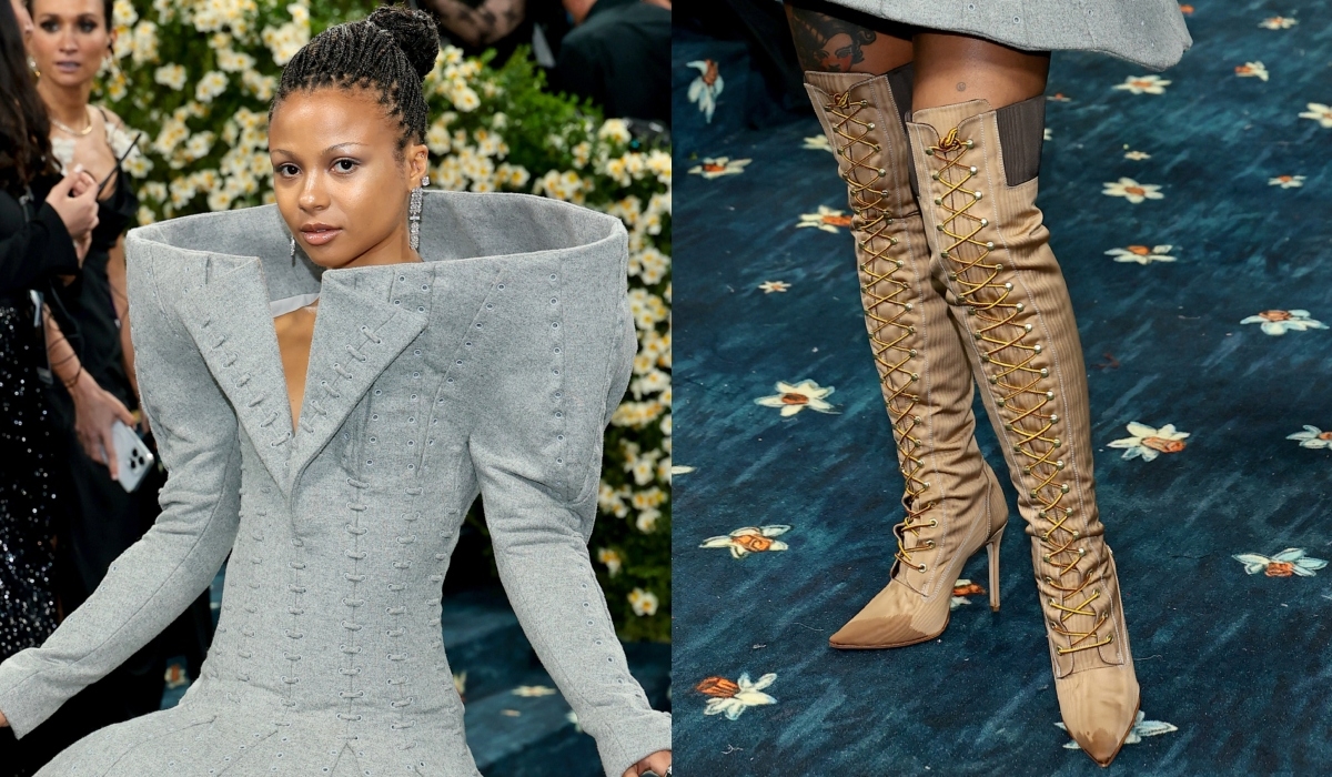 Timberland Teams up With Luar To Create Custom Thigh-High Lace-up Boots for ‘Industry' Star Myha'la's 2025 Met Gala Look