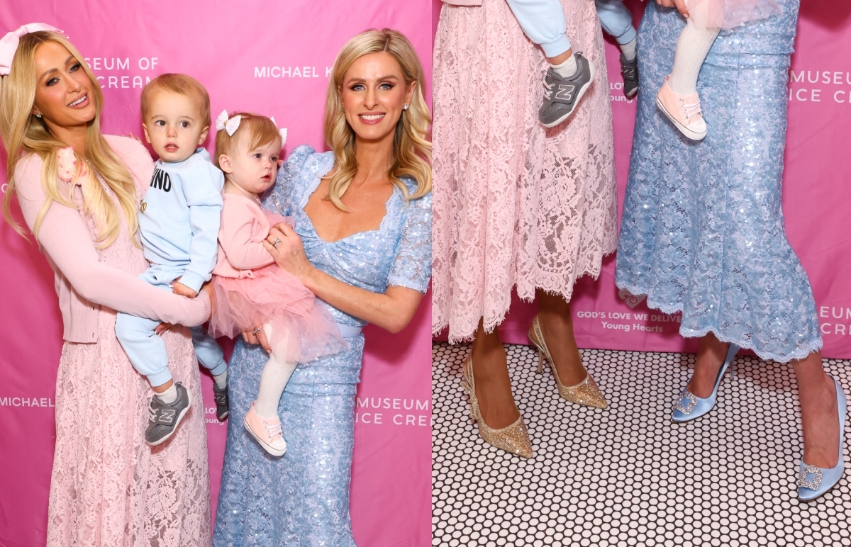 Paris Hilton Glams up in Sparkly Shoes for Her Kids' Red Carpet Debut With Sister Nicky Hilton at the Young Hearts Friends Fest in NYC