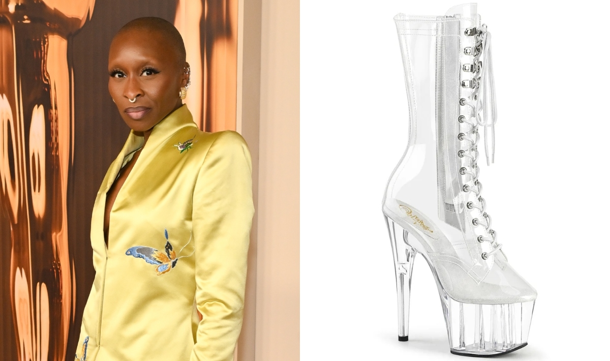 Cynthia Erivo Teases Sophomore Album ‘I Forgive You' in Clear Pleaser Adore-1050C Sky-High Boots