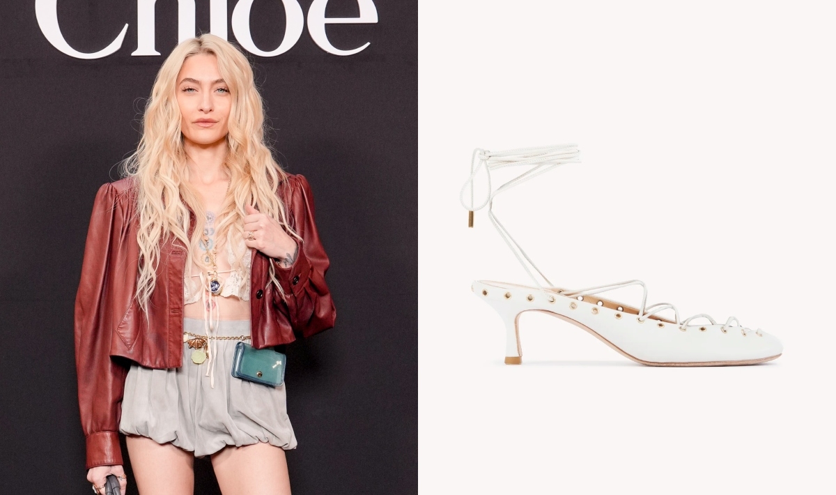 Paris Jackson Laces Into Dainty Chloé Ghillies Pumps at the Brand's Fall 2025 Show for Paris Fashion Week
