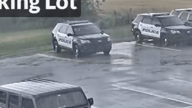 Watch: Intense lightning bolt strikes Oklahoma police vehicle