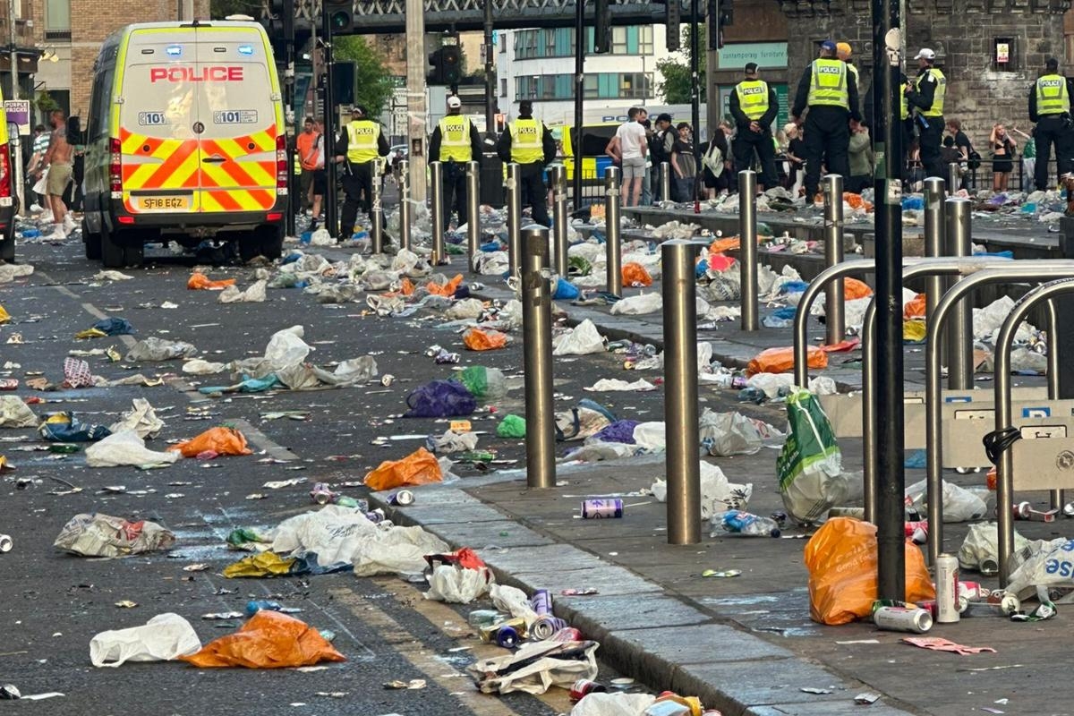 Shocking pictures of the aftermath of Celtic 'title party'