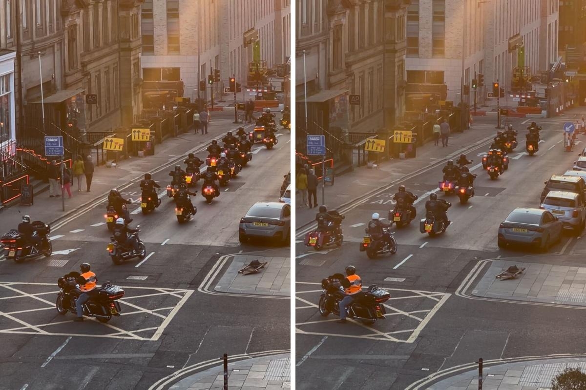 Here's why dozens of Harley-Davidsons roared through Glasgow