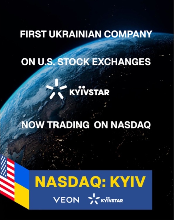 'KYIV' Ticker Goes Live on Nasdaq as Kyivstar Group Commences Trading