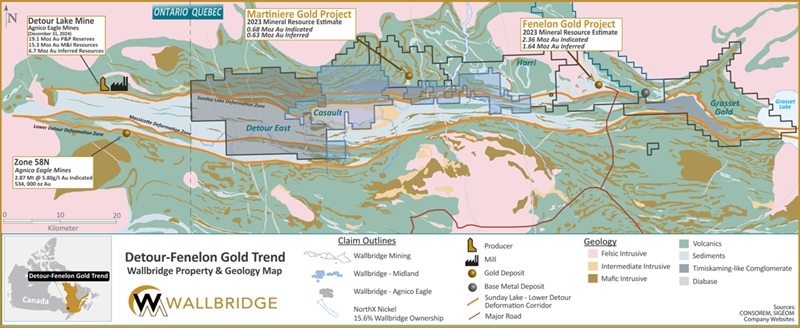 Wallbridge Provides Results of 2024 Drilling Program on Detour East Property