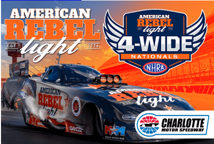 American Rebel Light Beer Partners with Charlotte Motor Speedway to be Title Sponsor of American Rebel Light NHRA 4-Wide Nationals