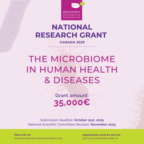 Biocodex Microbiota Foundation invites Canadian academics and scientists to apply for €35,000 research grant