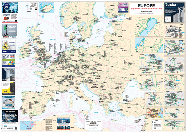 Europe Major Datacentres & Connectivity Map 2025: Explore 3000+ European Data Centres