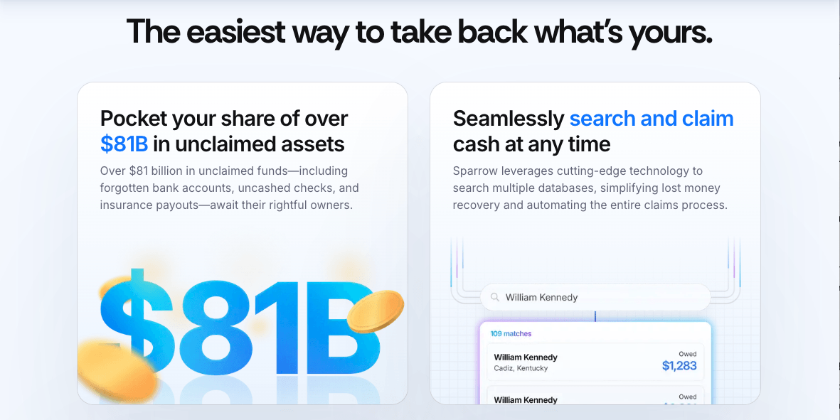 Sparrow expands coverage to five U.S. states, making it easier than ever for Americans to claim missing money