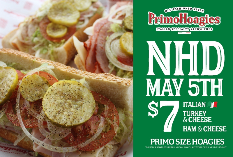 PrimoHoagies Celebrates National Hoagie Day with $7 Primo Size Classics