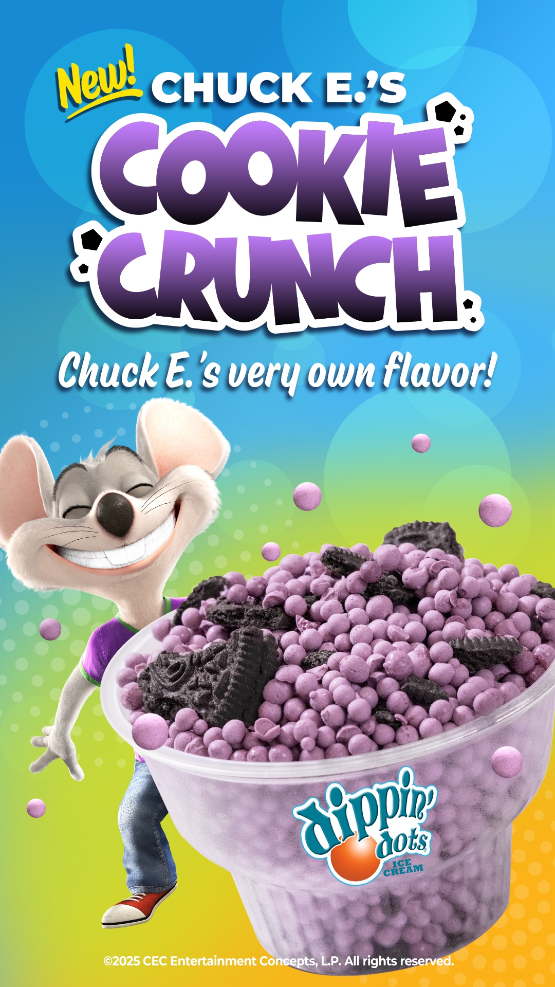 Chuck E. Cheese Debuts Exclusive New Dippin' Dots® Flavor: ‘Chuck E.'s Cookie Crunch'