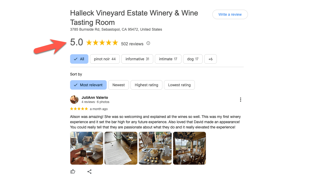 Halleck Vineyard Rated Best Sonoma Winery