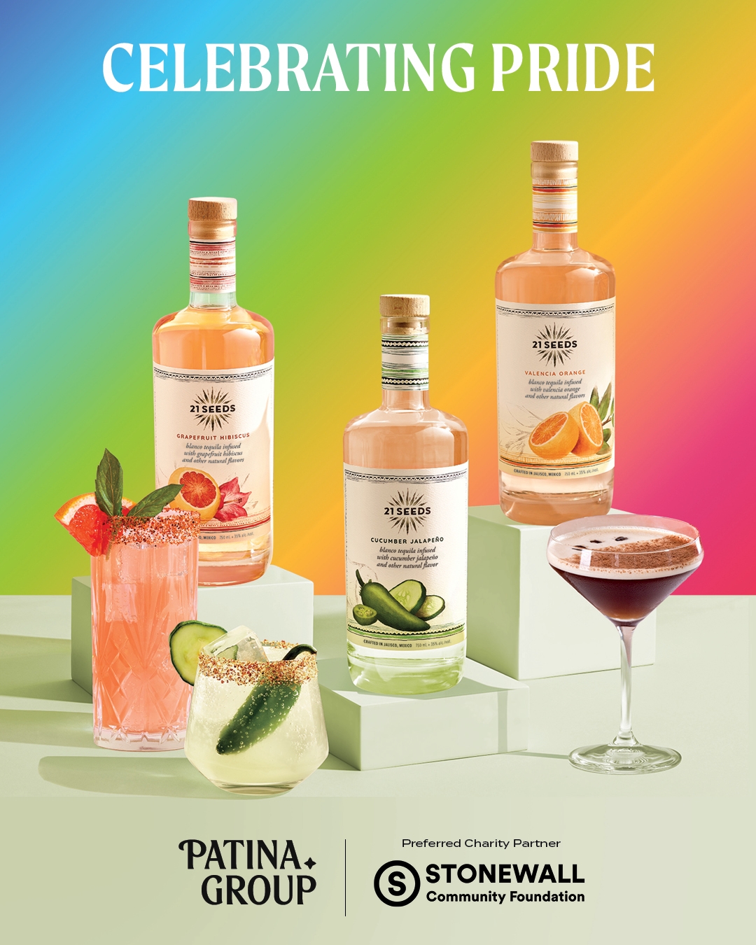 Patina Group Celebrates Pride Month with 21 Seeds Tequila and Stonewall Community Foundation