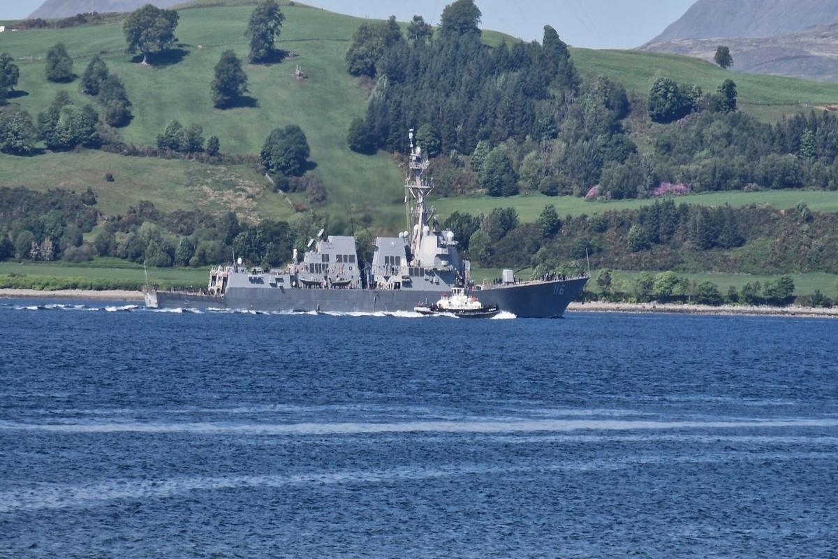 Guided missile destroyer named after Korean War hero spotted off Gourock