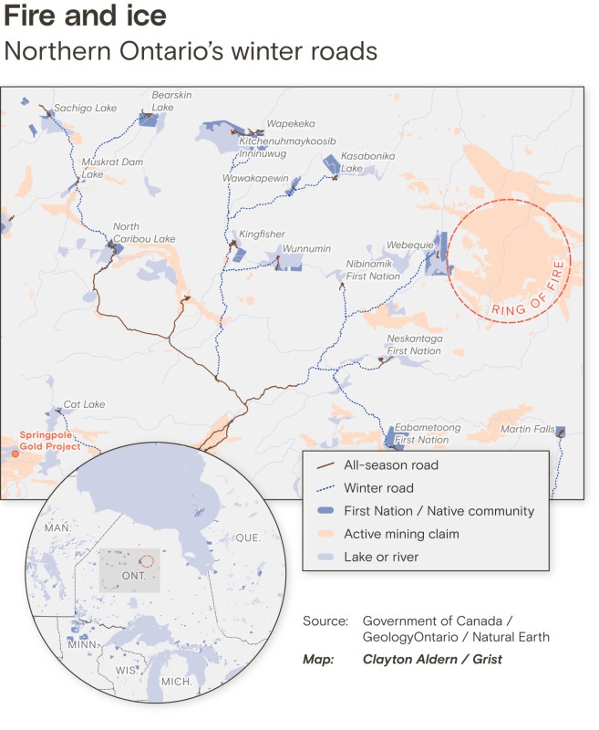 Ice roads are a lifeline for First Nations. As Canada warms, they're disappearing.