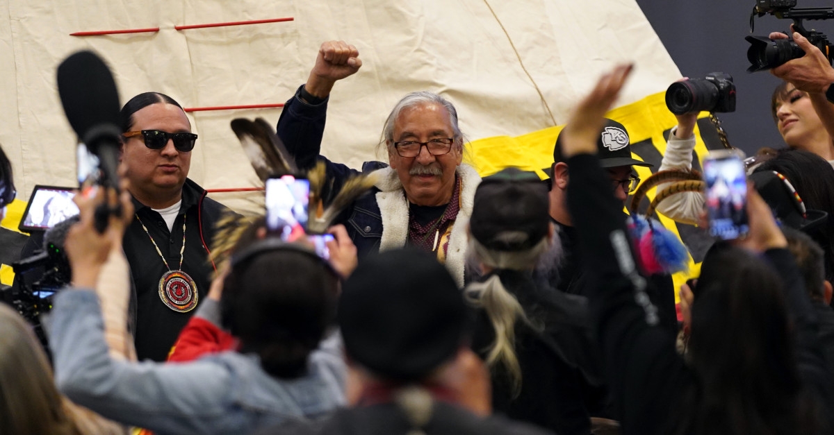 ‘Hello, everybody': Leonard Peltier gets a warrior's welcome