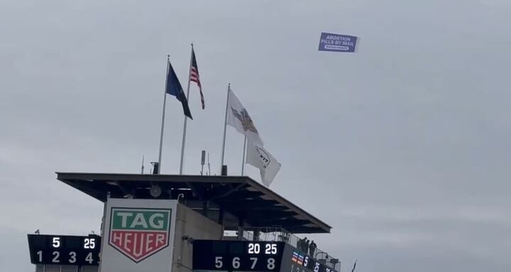 Indy 500 spectators see campaign promoting abortion pill