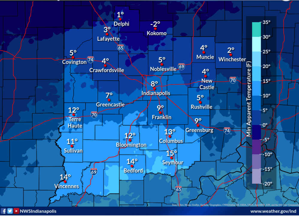 Artic air brings freezing temperatures to central Indiana. How low will they go?