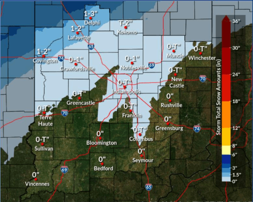 Indianapolis winter weather advisory: Timing of storm that will bring icy roads to commute