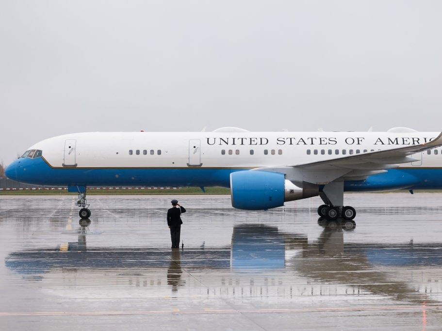 Take a look inside Air Force Two, the 155-foot custom jet plane vice presidents use to travel the world