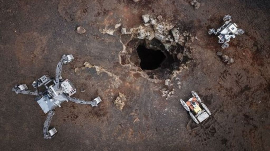 Autonomous robots rappel into lunar caves to test exploration techniques
