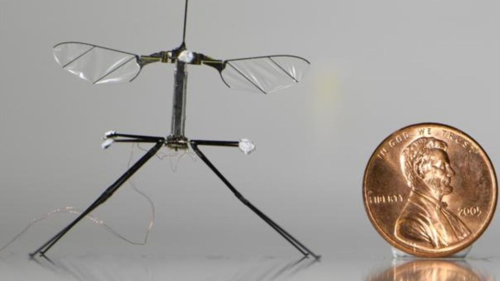 RoboBee outfitted with reliable landing gear enables safe touchdowns for tiny robots