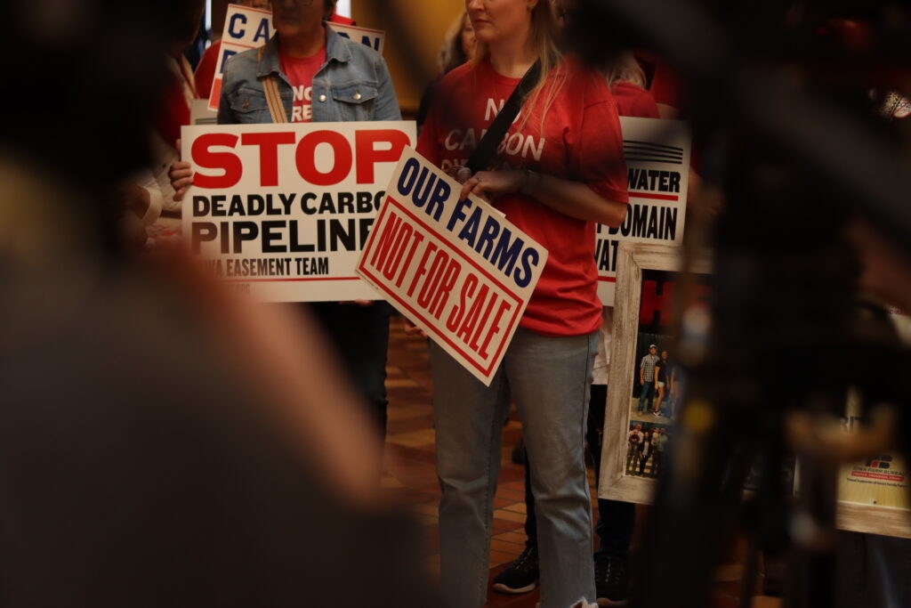 Pipeline opponents push for a ban on eminent domain for carbon pipelines